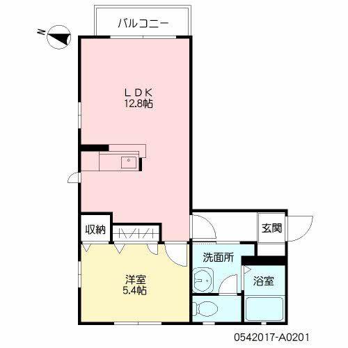 マノアA棟(1LDK/2階)の間取り写真