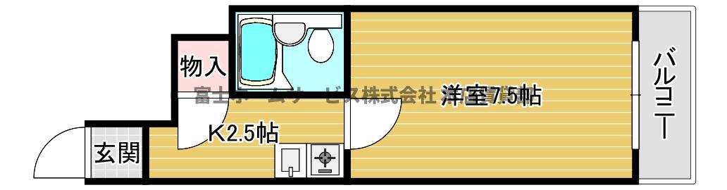 スカイハイツ中加賀屋(1K/4階)の間取り写真