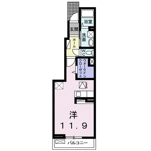ギャラクシー鵜沼(ワンルーム/1階)の間取り写真