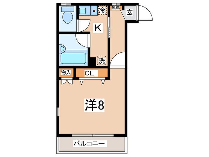 ドルチェ錦が丘(1K/3階)の間取り写真