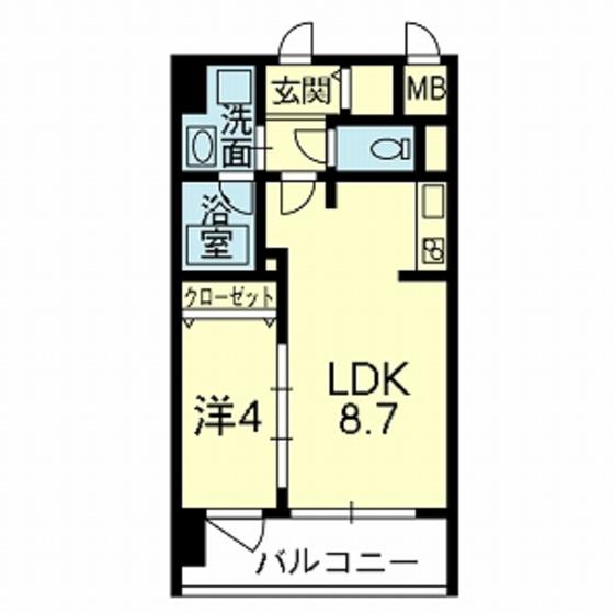 ライズ藤崎台(1LDK/5階)の間取り写真