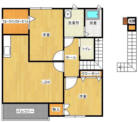 E・M・N・T(2LDK/2階)の間取り写真