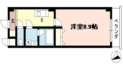 メゾンドシャルマン(1K/2階)の間取り写真