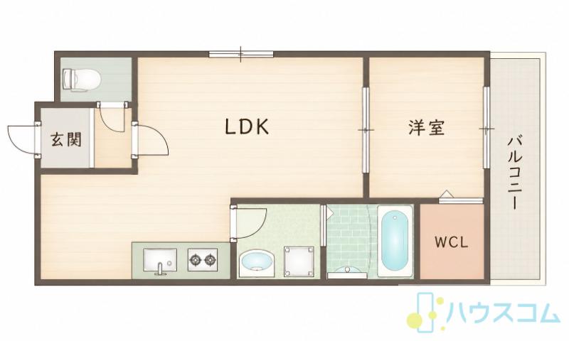 シナジー茨木(1LDK/1階)の間取り写真