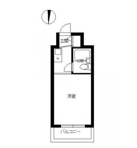 スカイコート下高井戸(ワンルーム/4階)の間取り写真