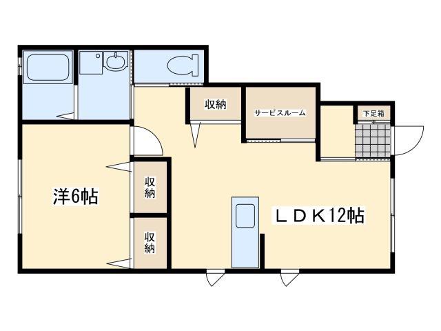 ライフサイズ III(1LDK/1階)の間取り写真