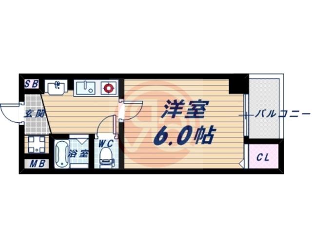 CLOVER住吉南(1K/1階)の間取り写真