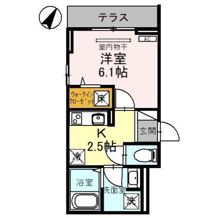 ノーブルパレス南浦和(1K/1階)の間取り写真