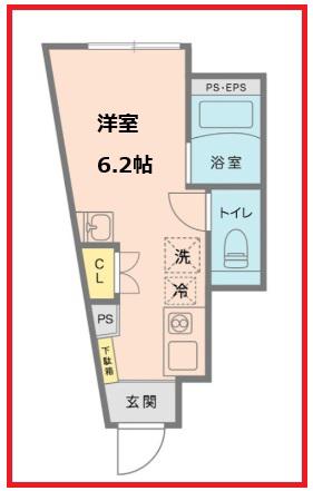 フェリオ東向島第2(ワンルーム/1階)の間取り写真