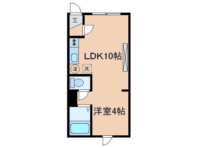 パークサイド健(1LDK/4階)の間取り写真