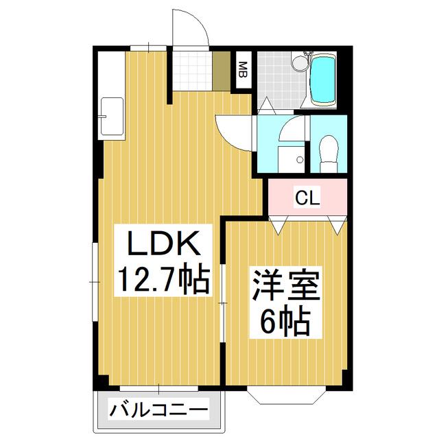 サンクス筑摩野(1LDK/1階)の間取り写真