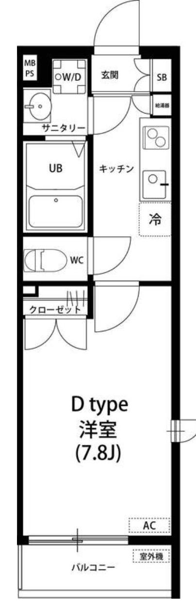 リブリ・ヴィラクリヤマII(1K/2階)の間取り写真