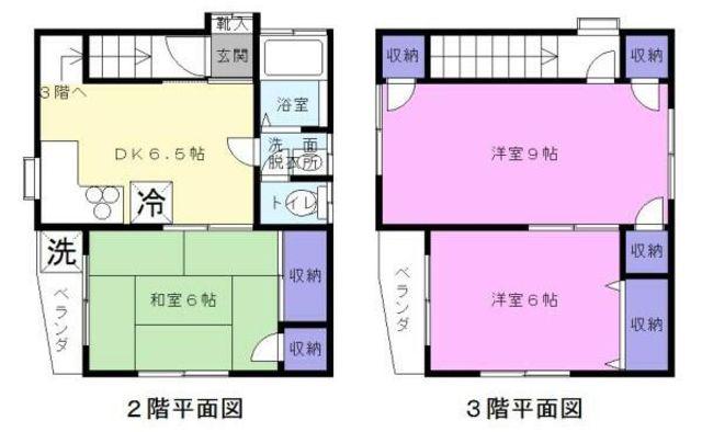 北村ビル(3DK/2階)の間取り写真