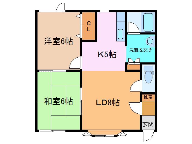 LIFE MATE(2LDK/1階)の間取り写真