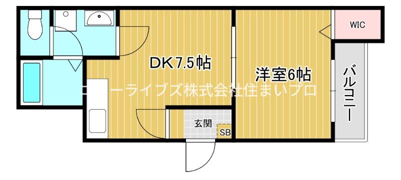 アレグリア寿公園東(1LDK/1階)の間取り写真