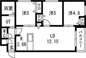 フィンガークロス(3LDK/2階)の間取り写真