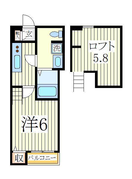 エスペランサAK豊四季(1K/2階)の間取り写真