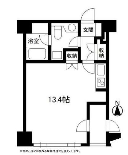 麻布十番ハイツ(ワンルーム/3階)の間取り写真