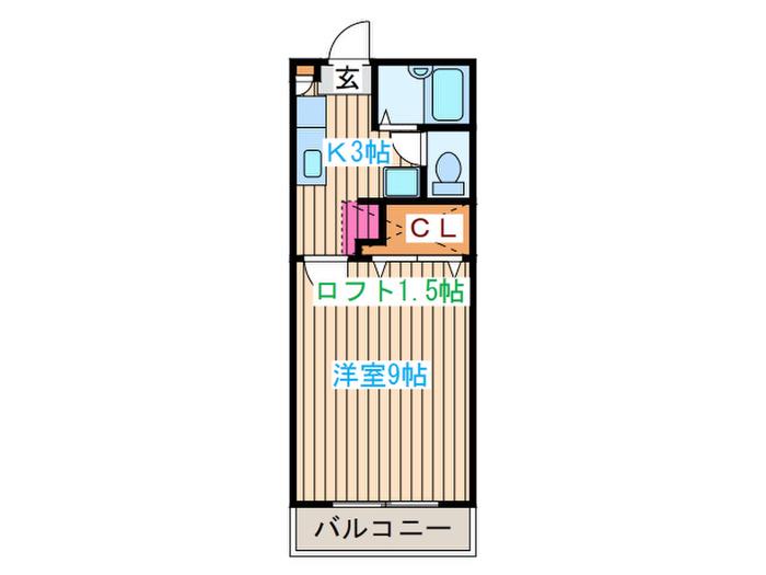 ハイライフ泉中央(1K/2階)の間取り写真