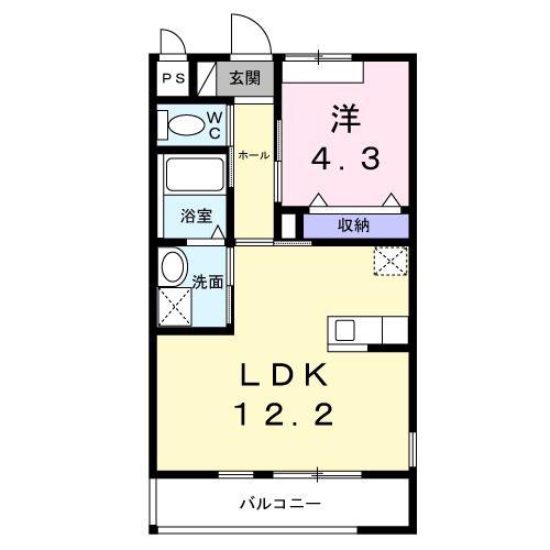 名鉄河和線 高横須賀駅 バス乗車時間:9分 最寄りバス停で下車 徒歩9分 2階建 築10年(1LDK/2階)の間取り写真