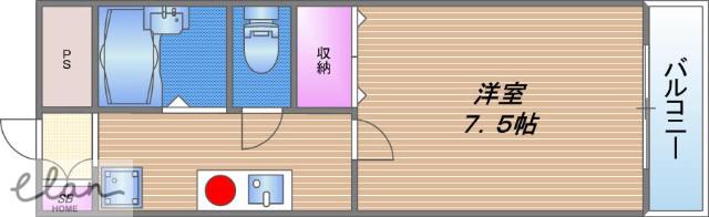 プリヴェ1番館(1K/3階)の間取り写真