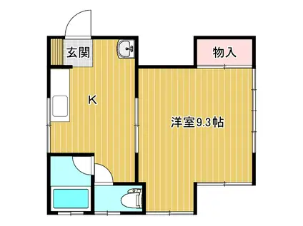 コーポフルール(1K/1階)の間取り写真