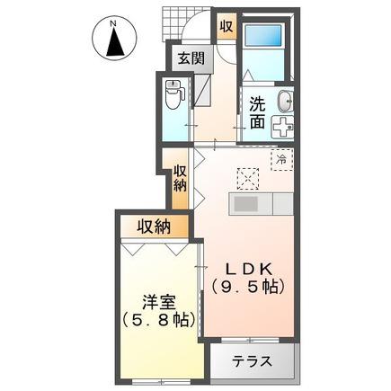エミナーレ(1LDK/1階)の間取り写真