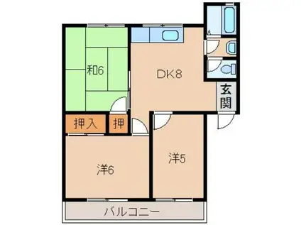 川端マンション(3DK/3階)の間取り写真