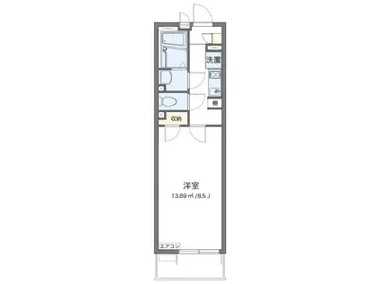 ヴァレッタ(1K/1階)の間取り写真