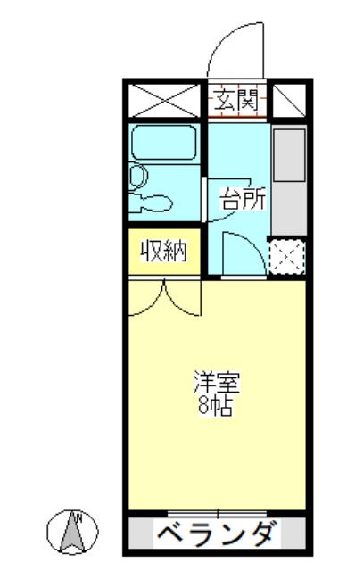 プラザ・トム(1K/1階)の間取り写真