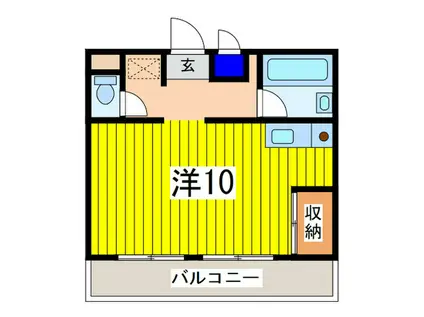 江田パークサイドマンション(ワンルーム/5階)の間取り写真