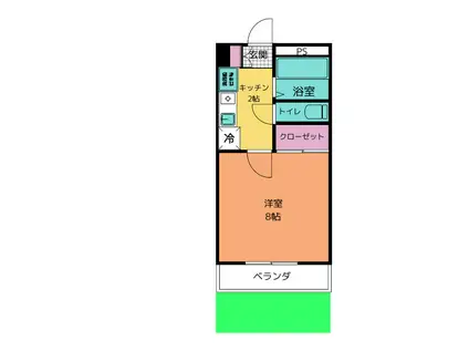 サンテラスSUGIYAMA(1K/1階)の間取り写真