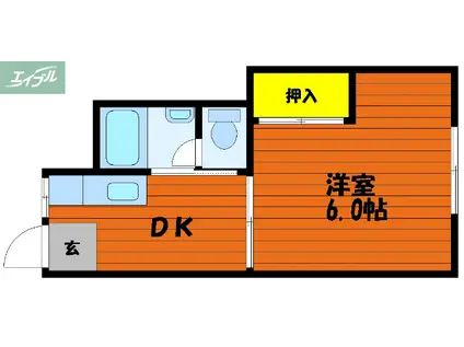 第二丸本ビル(1DK/3階)の間取り写真
