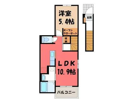 リエ フュテュール(1LDK/2階)の間取り写真
