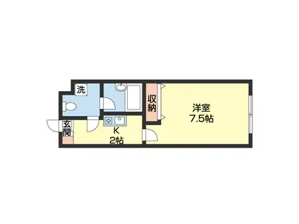 ぷてぃこんふぉーる(1K/3階)の間取り写真