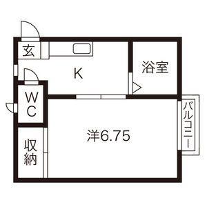 アドラシオンA(1K/1階)の間取り写真