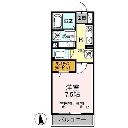 レフィナード(1K/1階)の間取り写真