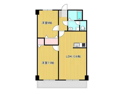 グレイスM(2LDK/3階)の間取り写真