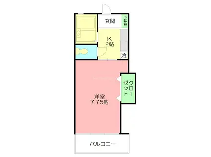 オールージュ(1K/1階)の間取り写真