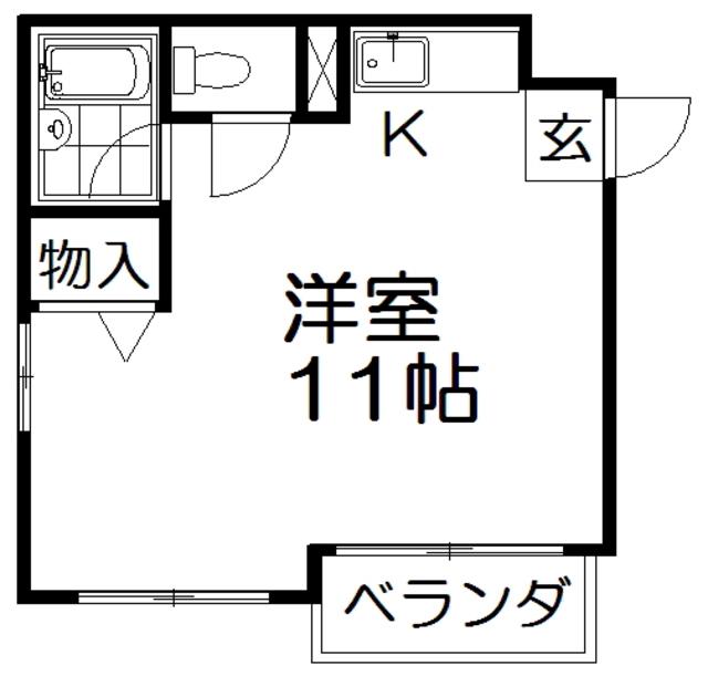 チェリー広野(ワンルーム/3階)の間取り写真