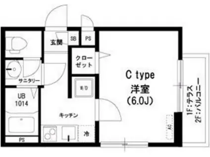 リブリ・ウインディーバレーIII(1K/2階)の間取り写真