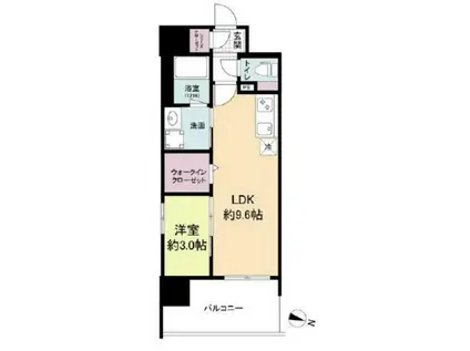 リヴェント難波サウス(1LDK/3階)の間取り写真