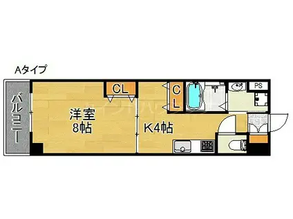 シーガルマンションII(1K/2階)の間取り写真