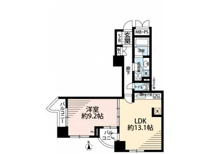 クレアール神田(1LDK/3階)の間取り写真