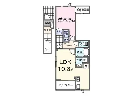 MALIBU(1LDK/2階)の間取り写真