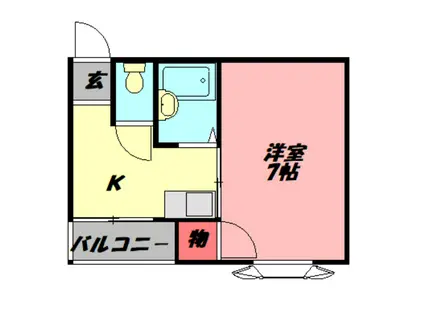 ハイ・インペリアルA棟(1DK/2階)の間取り写真