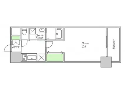 グレータ美章園(1K/3階)の間取り写真