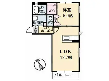 リブライフ春日(1LDK/2階)の間取り写真