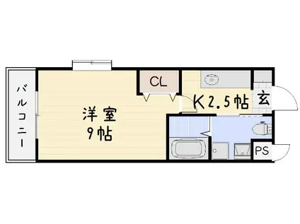 ギャラン吉野町(1K/11階)の間取り写真