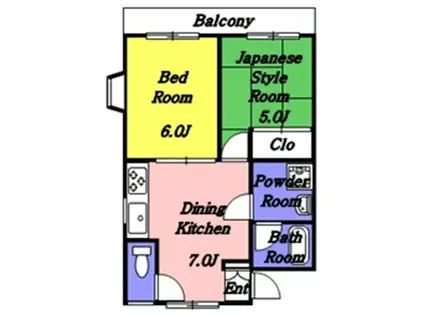 メゾンエスポワール(2DK/4階)の間取り写真